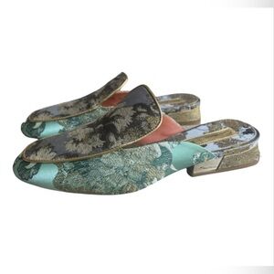 Santoni Satin Mules • Handmade in Italy